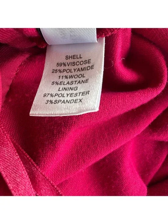 DVF Marchona Dress Womens 4 Pink Red Wool Sheath Bodycon Minimalist Cocktail - Picture 8 of 9